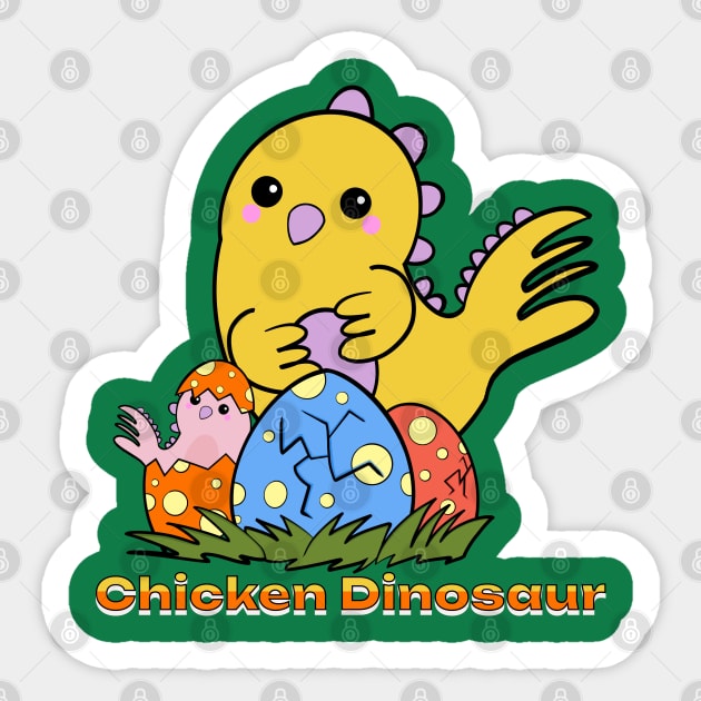 Chicken Dinosaur Eggs and Chicken Baby Dinosaur Sticker by DaysMoon